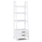 Simplihome Sawhorse Solid Wood 72" X 24" Modern Ladder Shelf With Storage Office